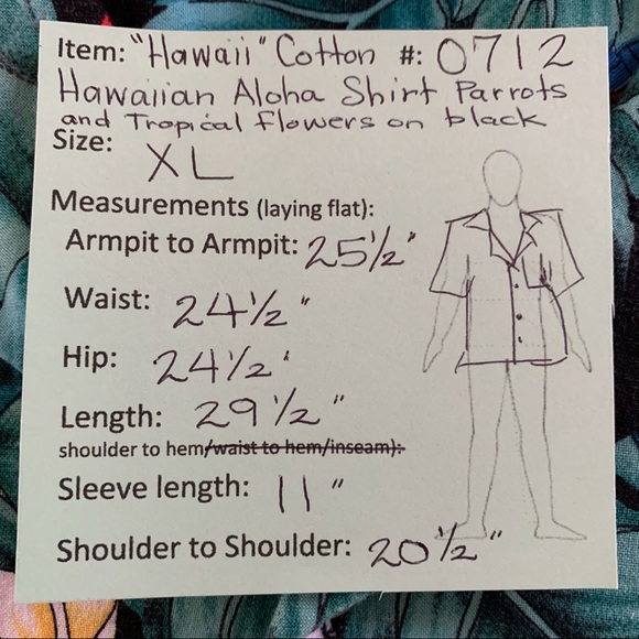 🌴 Hawaiian Aloha Cotton Shirt Parrots 🌴 - Picture 11 of 12